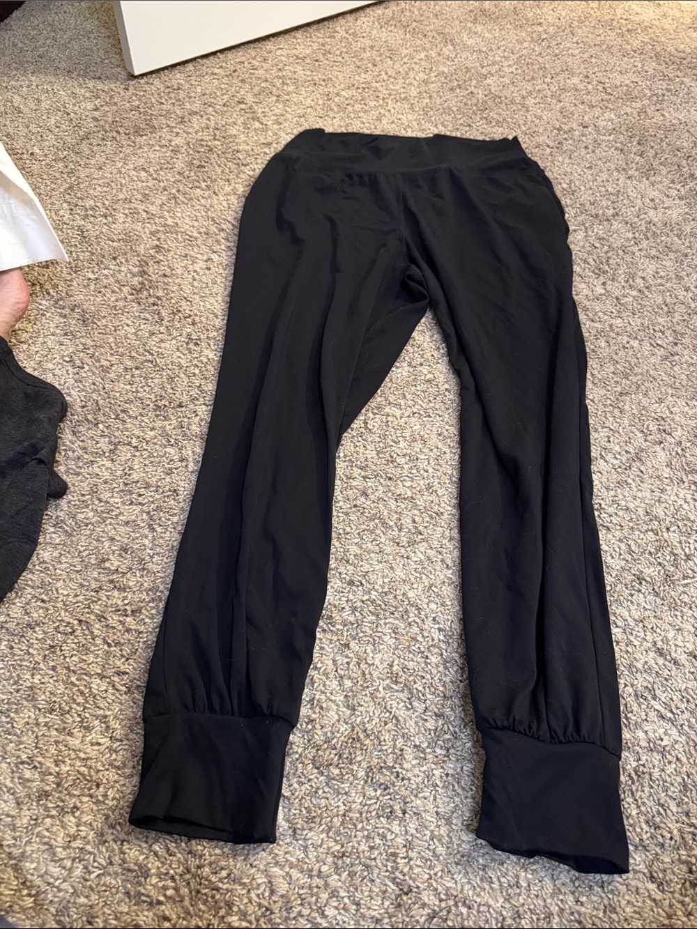 Tuff Athletics Black Track Joggers with Cuffed Ankles
